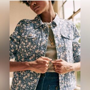 Sezane Wilfrield Jacket Blue Flowers - Size S
